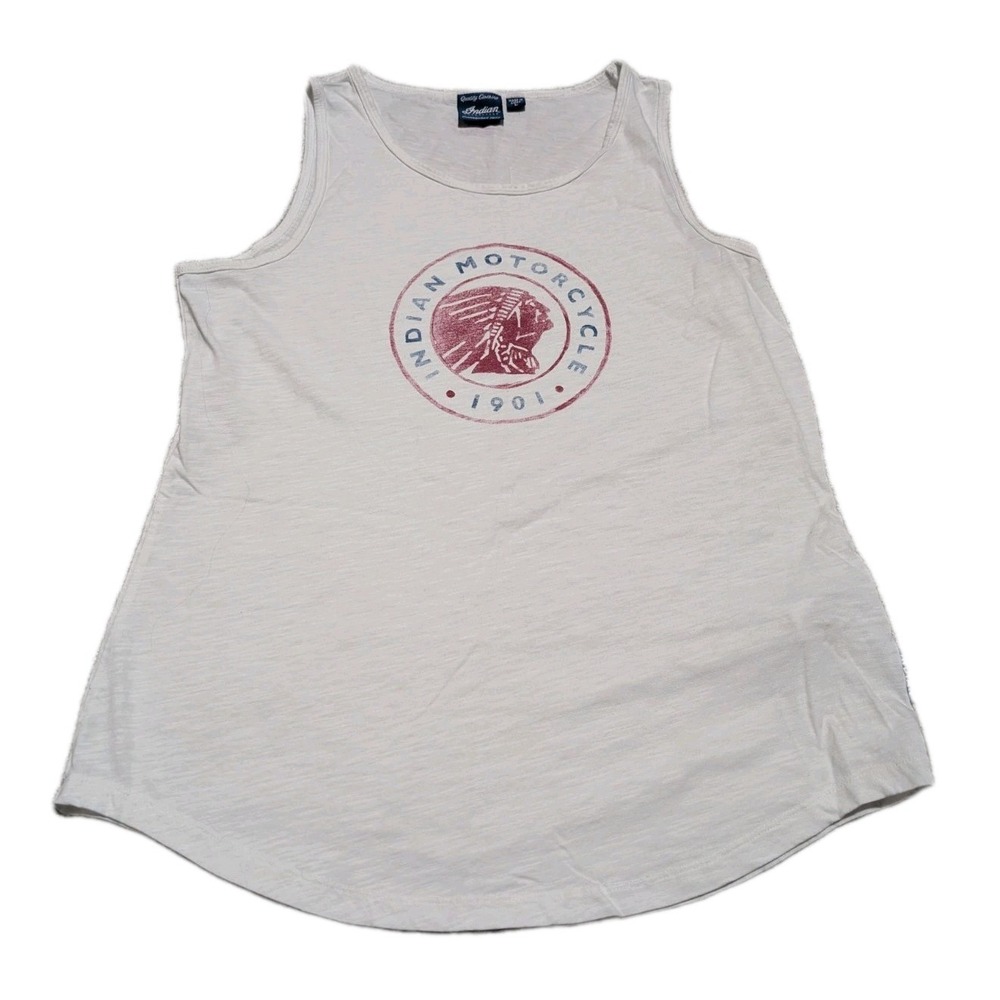 Indian Motorcycle Women's Icon Tank Top - Size L‎ Logo Spell out White